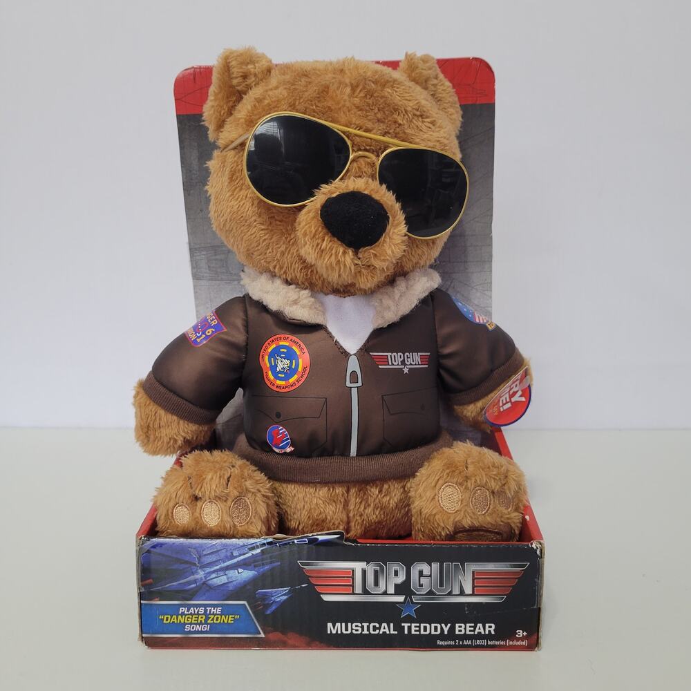 Top Gun Musical Teddy Bear Battery Operated Plush Danger Zone Maverick, New